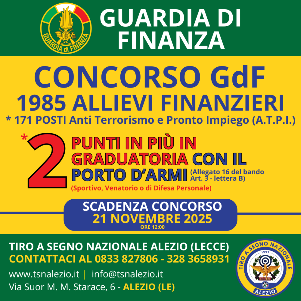 Concorso Guardia di Finanza per 1985 Allievi Finanzieri 2025