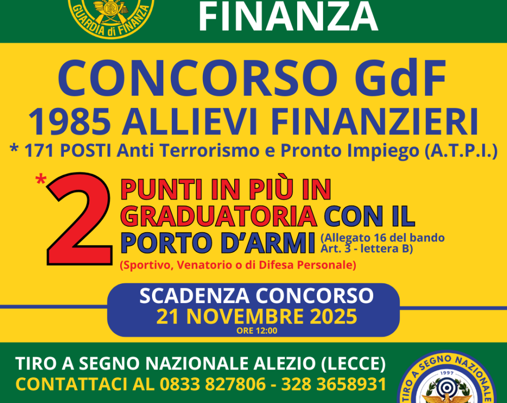 Concorso Guardia di Finanza per 1985 Allievi Finanzieri 2025
